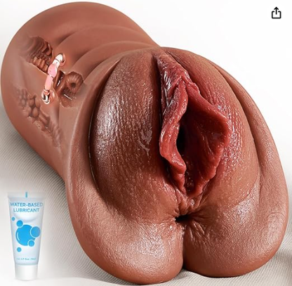 Realistic 5D Dual-Channel Male Masturbator with Deep Vagina and Tight Anus - Lifelike Adult Sex Toy for Men