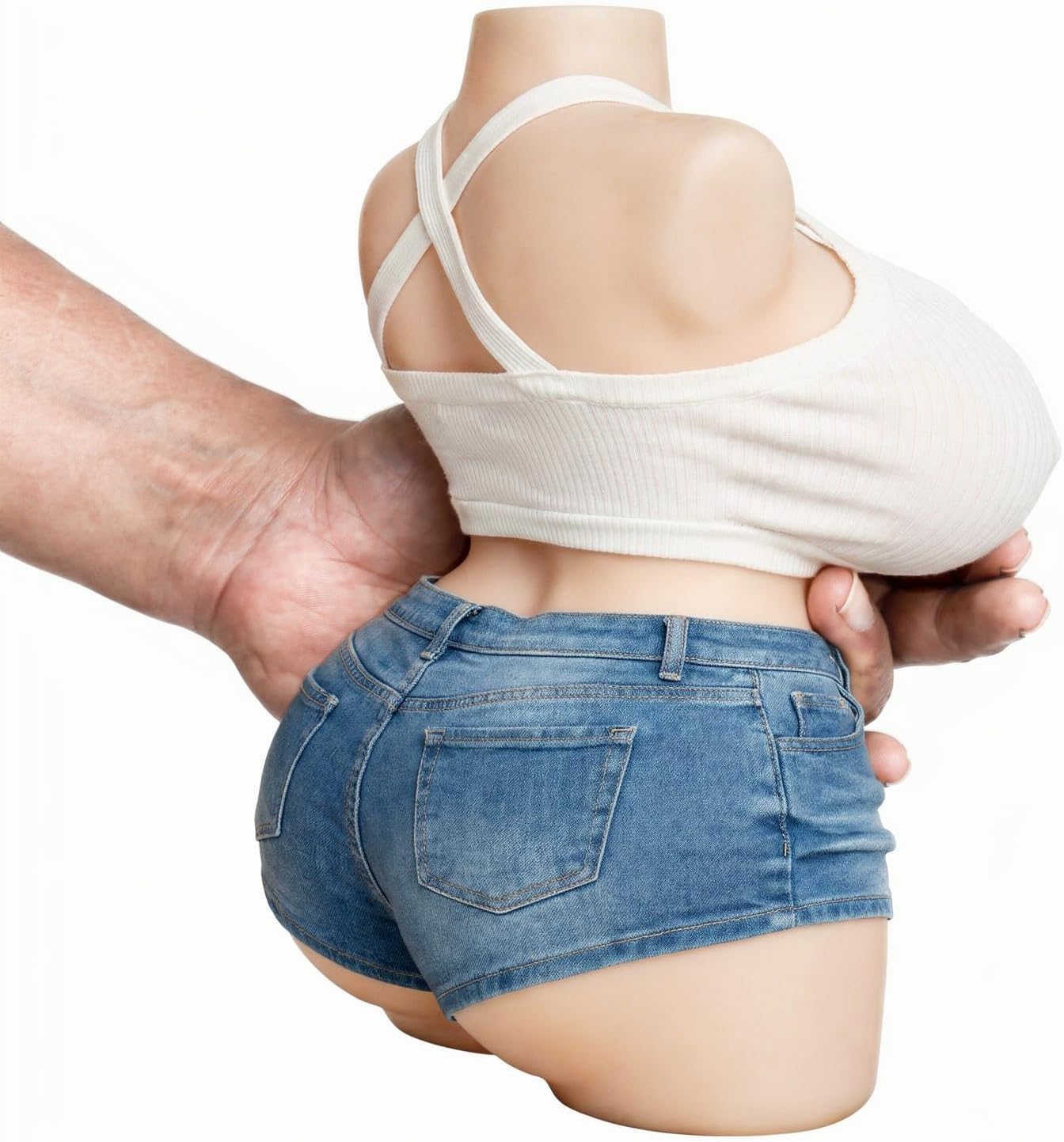 Realistic TPE Male Masturbator Torso with Vaginal and Anal Openings