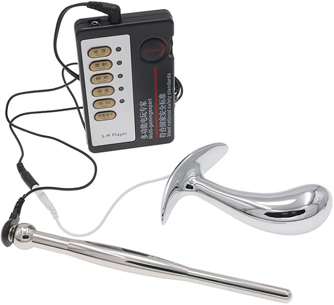 Dual-Use Stainless Steel Electroshock Urethral and Anal Plug Dilator Set for BDSM