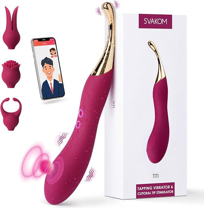 SVAKOM Multi-Function Silicone Wand Massager with Dual Interchangeable Heads for Targeted Stimulation