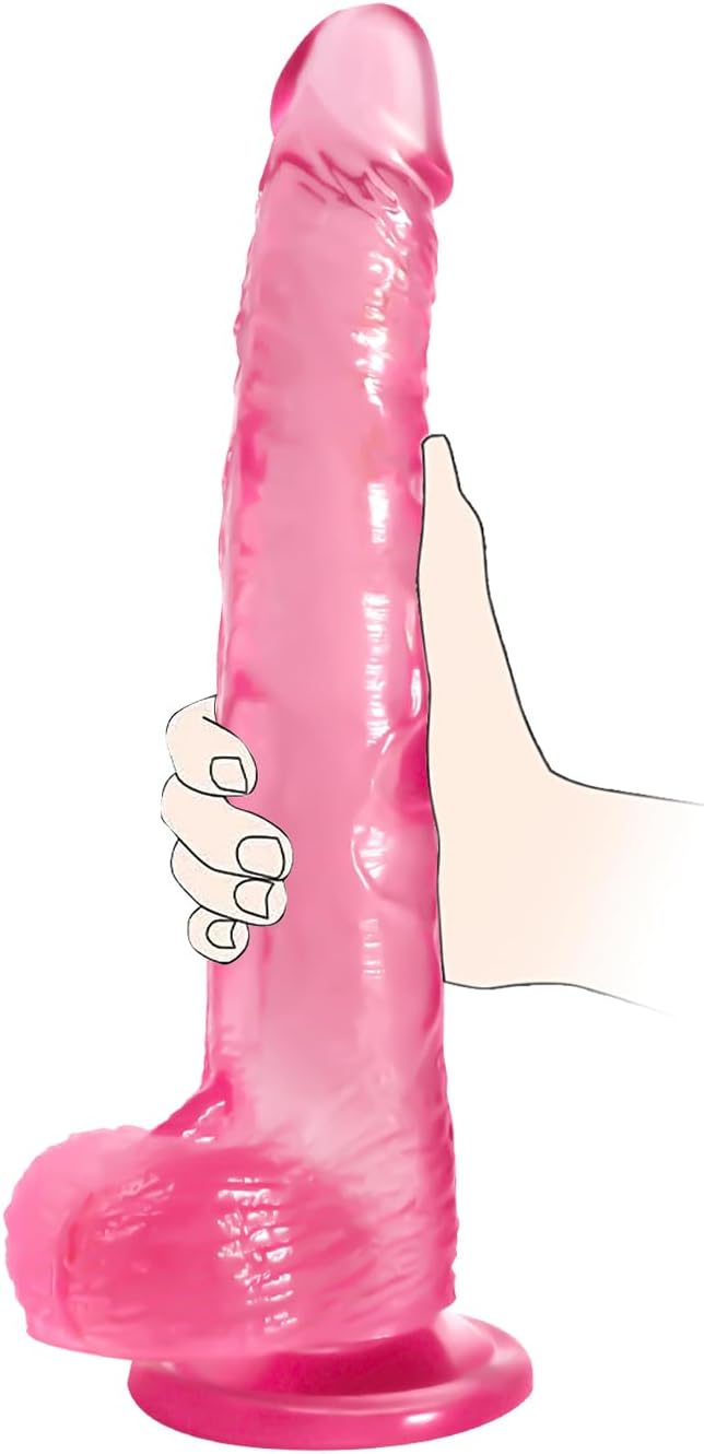 11.61-Inch Realistic Clear Silicone Dildo with Strong Suction Cup for Advanced Users