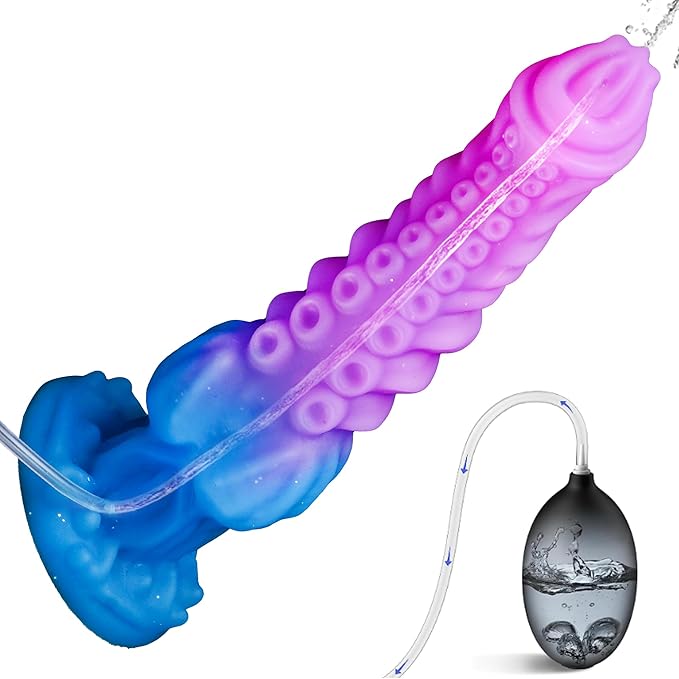 9.7-Inch Fantasy Dragon Tentacle Dildo with Knot and Suction Cup - Soft Silicone Ejaculating Adult Toy