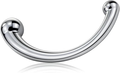 Premium Dual-Ended Curved Metal G-Spot and Wand Stimulator for Couples