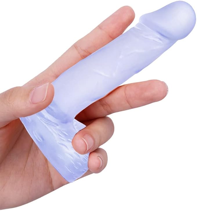 4-Inch Realistic Curved Anal Dildo with Balls - Soft Beginner-Friendly Sex Toy for Men and Women