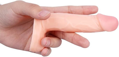 4-Inch Realistic Curved Anal Dildo with Balls - Soft Beginner-Friendly Sex Toy for Men and Women