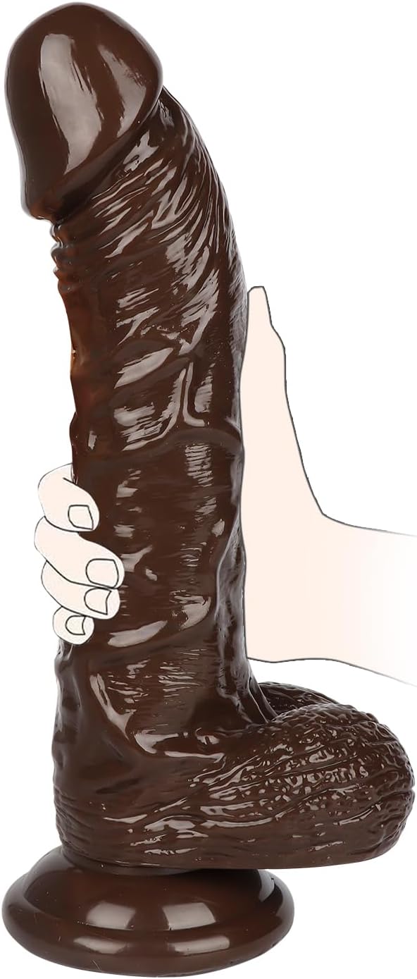 10-Inch Realistic Soft Silicone Dildo with Strong Suction Cup for Hands-Free and Anal Play