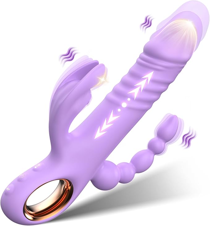 Premium Silicone Rabbit G-Spot Vibrator with 7 Speeds and 7 Vibration Modes - Waterproof and Rechargeable (Rose)