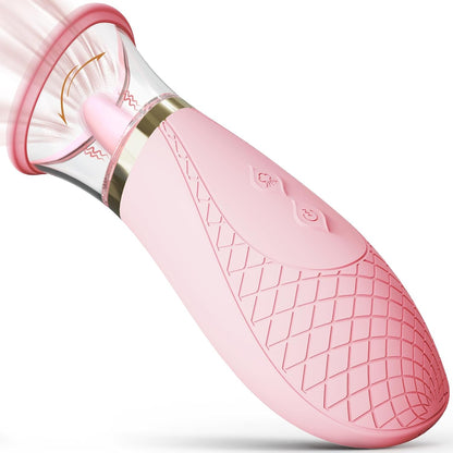 Jesbenna Clitoral Sucking and Licking Vibrator - 3 Suction & 9 Licking Modes - Waterproof Adult Toy for Women