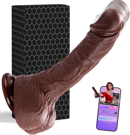 Luvmazer 6-in-1 Realistic Suction Cup Dildo with Remote, Heating, and Multi-Speed Vibration