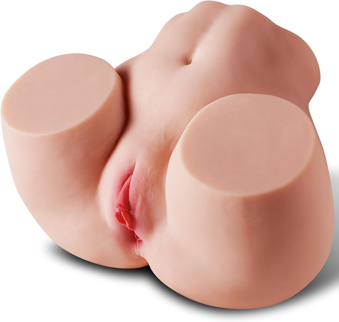 8LB Realistic TPE Male Masturbator with Dual-Channel Vaginal and Anal Texture, Includes Storage Bag and Maintenance Kit