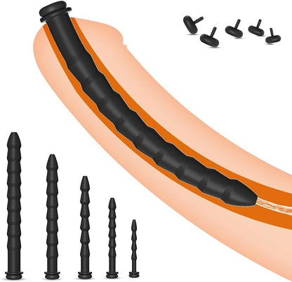 Silicone Urethral Sounding and Dilation Training Kit - Hollow Urethral Plugs for Men