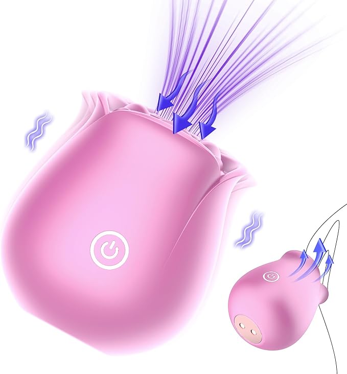 Rose-Shaped Clitoral Sucking Vibrator with 10 Modes and Magnetic Charging