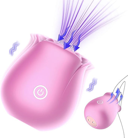 Rose-Shaped Clitoral Sucking Vibrator with 10 Modes and Magnetic Charging