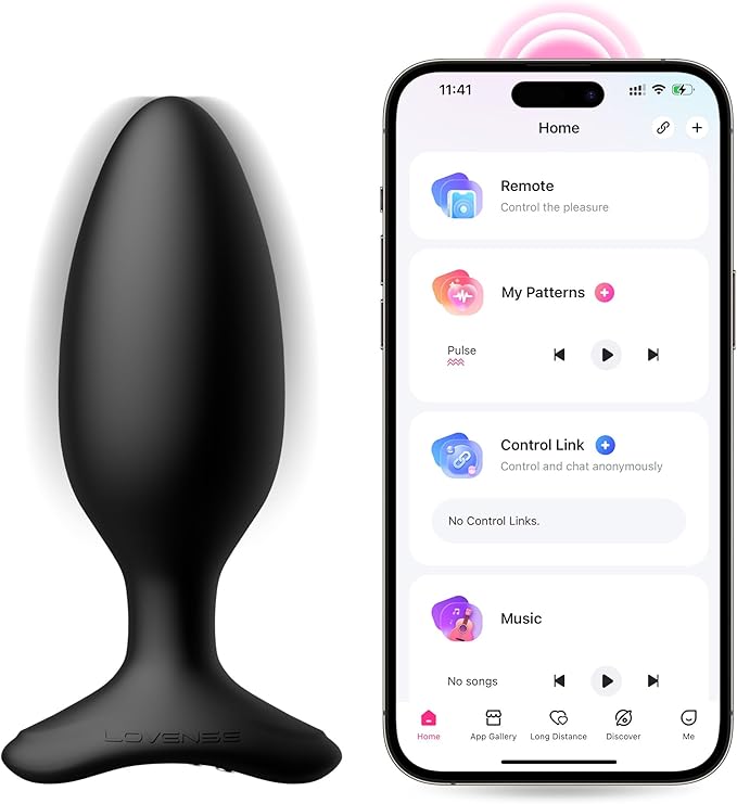 LOVENSE Hush 2 Remote-Controlled Silicone Anal Vibrator - 1.5 Inch Waterproof Rechargeable Plug