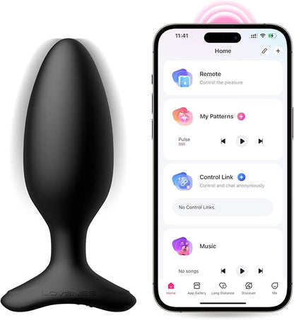 LOVENSE Hush 2 Remote-Controlled Silicone Anal Vibrator - 1.5 Inch Waterproof Rechargeable Plug