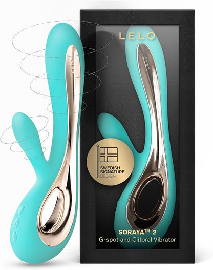 LELO Soraya 2 Dual-Action Rabbit Vibrator for Clitoral and G-Spot Stimulation, Waterproof, Deep Rose