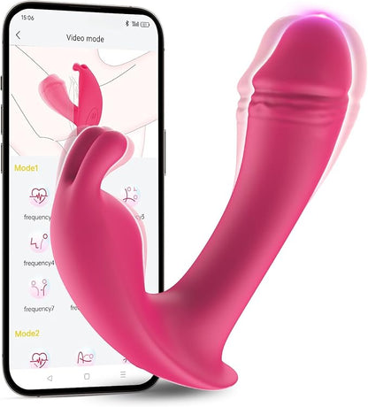 Discreet App-Controlled Wearable G-Spot & Clitoral Vibrator for Couples