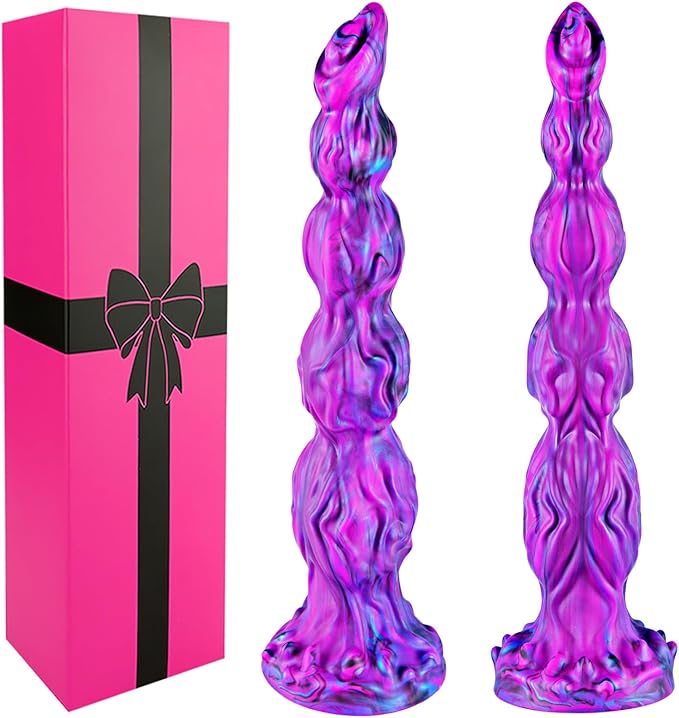 13-Inch Realistic Fantasy Dragon Dildo with 4 Dog Knots and Suction Cup Base