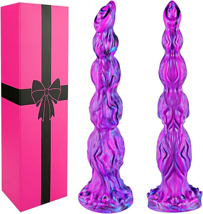 13-Inch Realistic Fantasy Dragon Dildo with 4 Dog Knots and Suction Cup Base