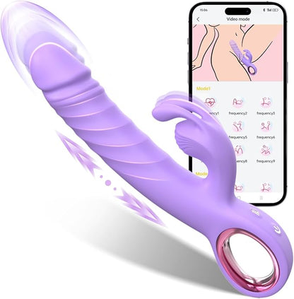 Premium Dual-Action Rabbit Vibrator with 7 Thrusting and 7 Vibration Patterns for Couples