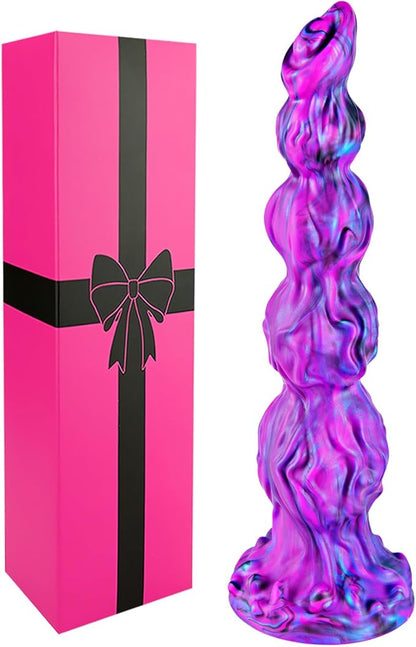 13-Inch Realistic Fantasy Dragon Dildo with 4 Dog Knots and Suction Cup Base