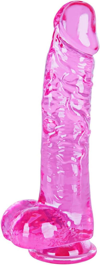 6-Inch Realistic Clear Suction Cup Dildo for Beginners