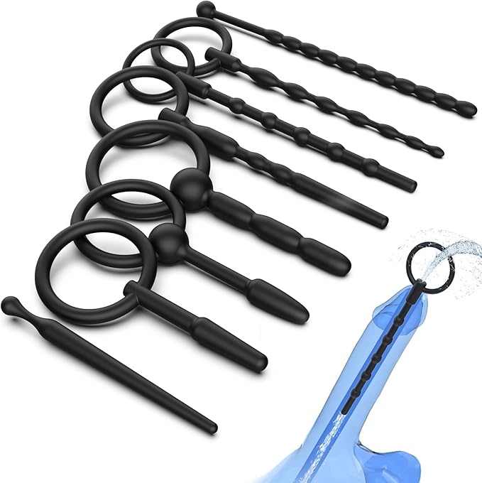 9-Mode Silicone Urethral Vibrating Sounding Rod with LED - Prostate Stimulator BDSM Sex Toy for Men