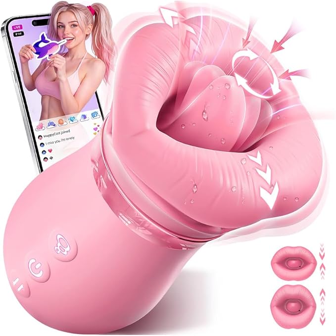 Sovokn 5-in-1 Rose Sucking Vibrator with App Control, 10 Tongue Licking Modes, and 4 Sucking Functions for Couples