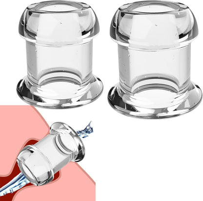 Transparent TPE Anal Plug and Vaginal Dilator Speculum - BDSM Stretcher and Enema Training Toy for Adults