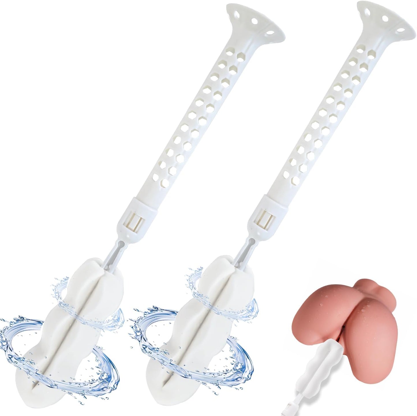 Comprehensive Male Masturbator and Sex Toy Cleaning & Care Kit - 2-Piece Set with Brush and Drying Stick