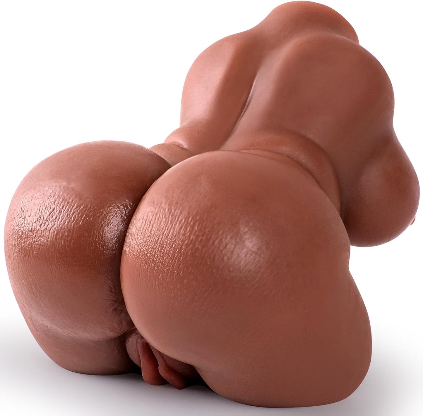 Lifelike 3.3LB Brown BBW Torso Male Masturbator with Dual Textured Vagina and Anal Channels