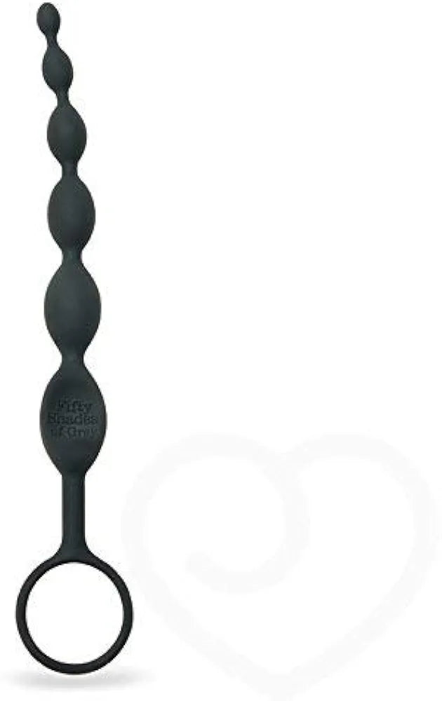 Fifty Shades of Grey Graduated Silicone Anal Beads - 7.5 Inch Black Pleasure Enhancer