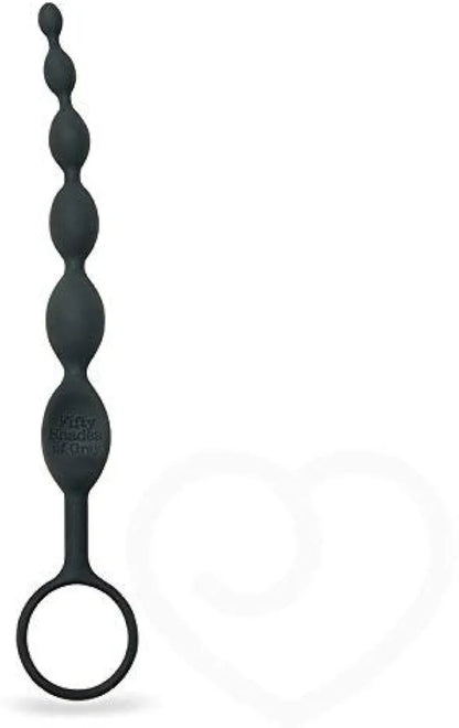 Fifty Shades of Grey Graduated Silicone Anal Beads - 7.5 Inch Black Pleasure Enhancer