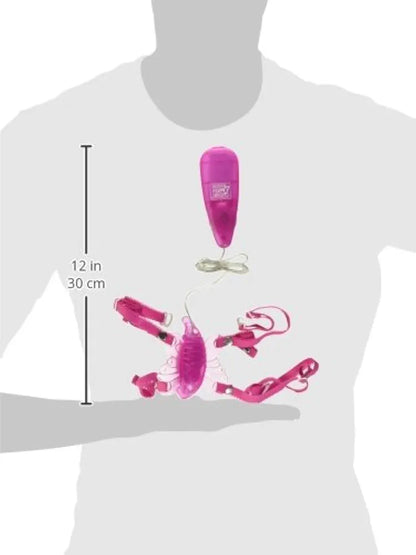 CalExotics Original Venus Butterfly Hands-Free Strap-On Vibrating Personal Massager for Couples - Pink