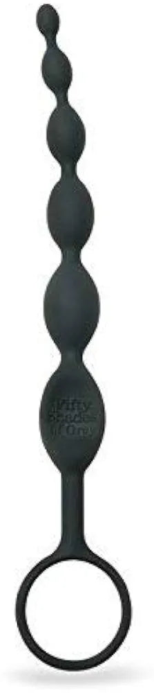 Fifty Shades of Grey Graduated Silicone Anal Beads - 7.5 Inch Black Pleasure Enhancer