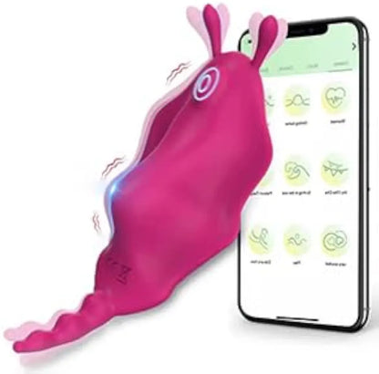 Butterfly Wearable App-Controlled Vibrator with 9 Vibration Modes - Pink