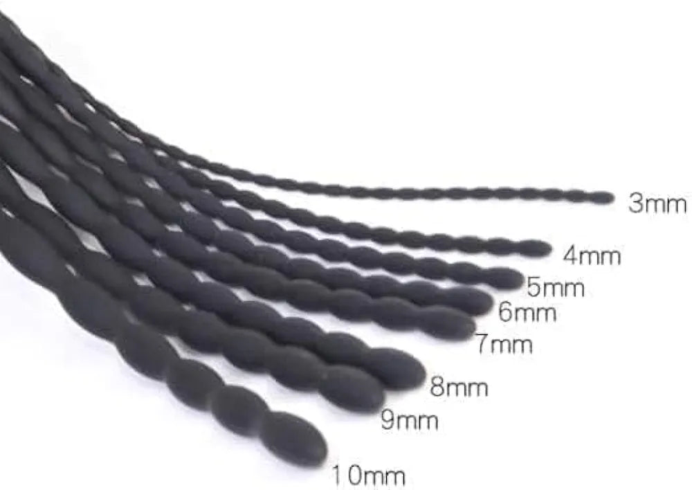 8-Piece Silicone Urethral Sounding and Dilation Set for Men - Black