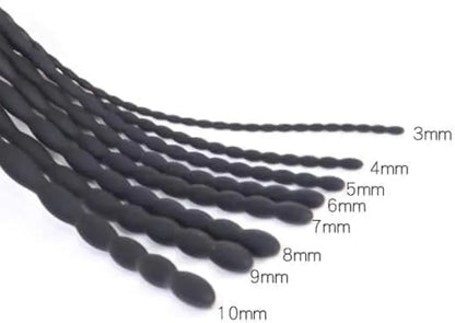 8-Piece Silicone Urethral Sounding and Dilation Set for Men - Black