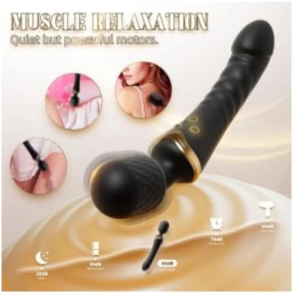 Premium Rechargeable Waterproof Wand Massager for G-Spot and Clitoral Stimulation