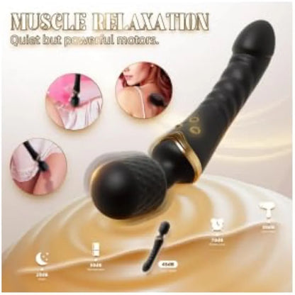 Premium Rechargeable Waterproof Wand Massager for G-Spot and Clitoral Stimulation