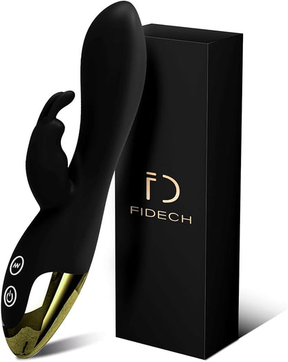 FIDECH Dual-Motor Rabbit Vibrator with 10 Vibration Modes for G-Spot and Clitoral Stimulation