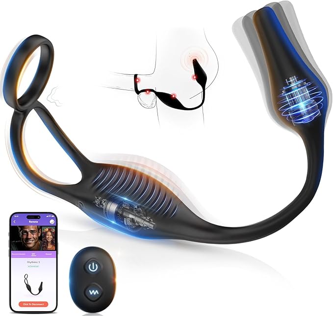 Amiahe App-Controlled Thrusting Prostate Massager and Vibrating Anal Plug for Men