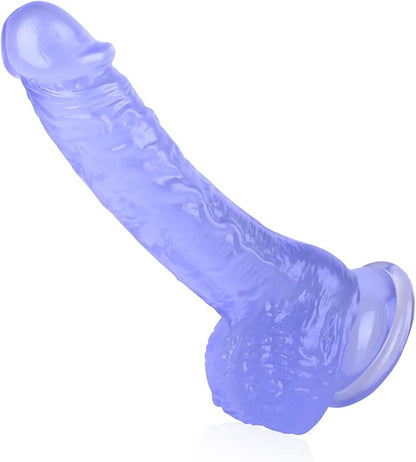 7-Inch Realistic Silicone Dildo with Suction Cup - Soft Pink, Beginner-Friendly G-Spot and Anal Stimulator