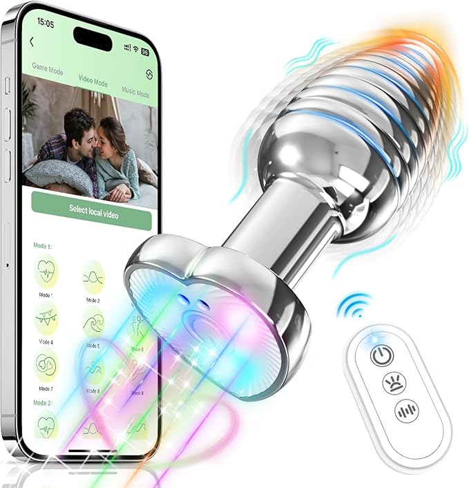 Illuminated Vibrating Anal Plug with LED Base for Enhanced Stimulation