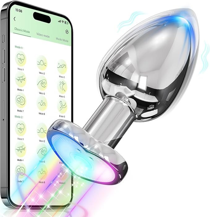 Illuminated Vibrating Anal Plug with LED Base for Enhanced Stimulation