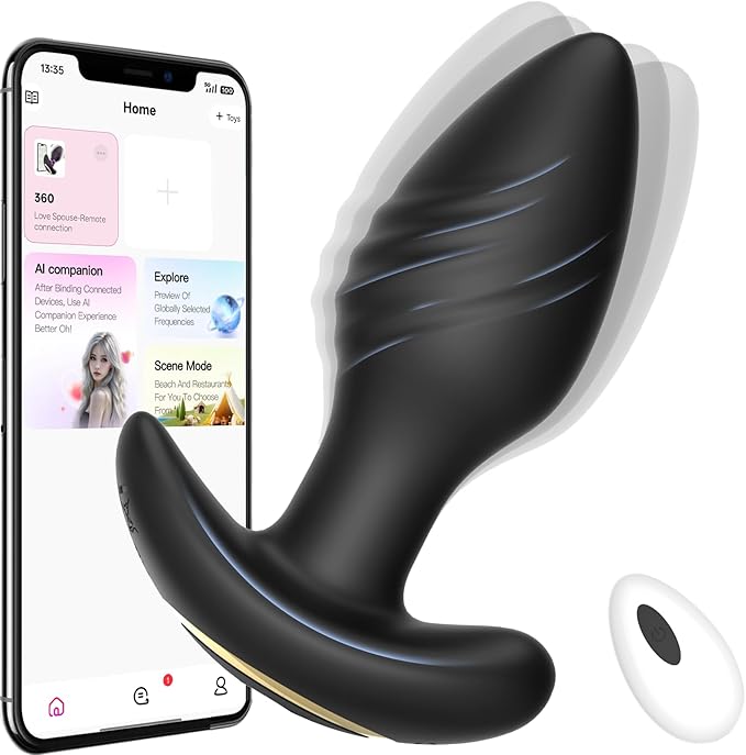 Smart App-Controlled 360-Degree Rotating Prostate Massager and Anal Stimulator