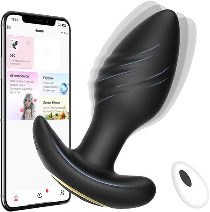 Smart App-Controlled 360-Degree Rotating Prostate Massager and Anal Stimulator