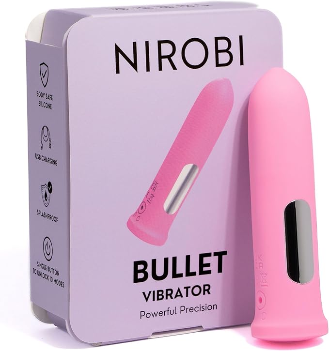 Nirobi Pro Rechargeable Silicone Bullet Massager - 10-Mode Waterproof G-Spot Vibrator
