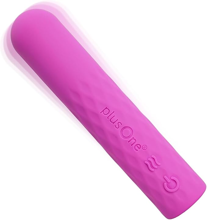plusOne Mini Bullet Vibrator for Women - Waterproof Silicone Personal Massager, Pink