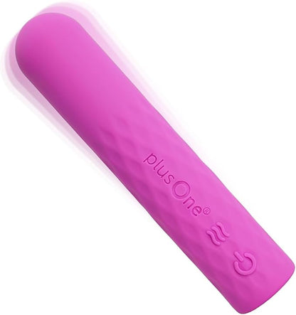 plusOne Mini Bullet Vibrator for Women - Waterproof Silicone Personal Massager, Pink